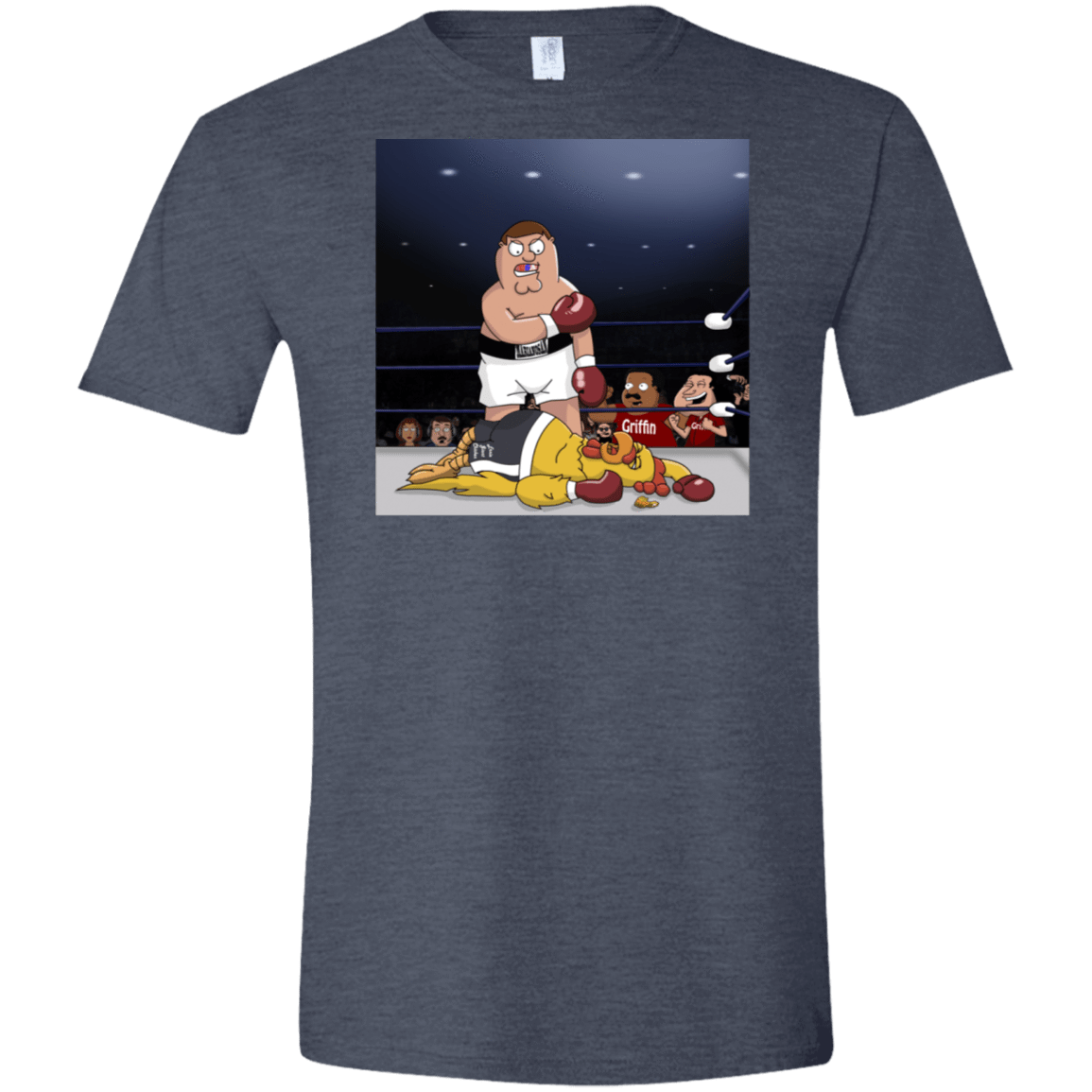 T-Shirts Heather Navy / S Peter vs Giant Chicken Men's Semi-Fitted Softstyle