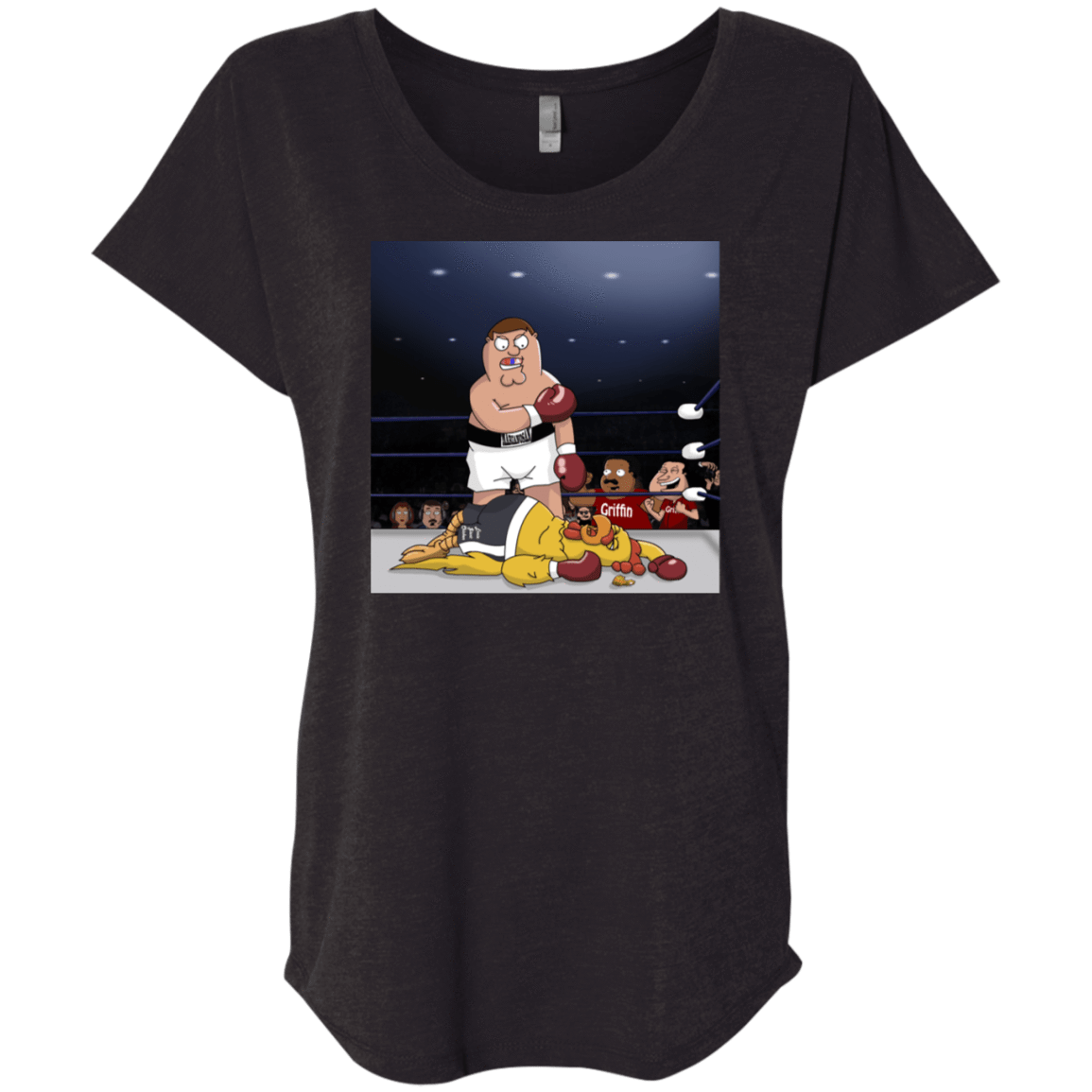 T-Shirts Vintage Black / X-Small Peter vs Giant Chicken Triblend Dolman Sleeve