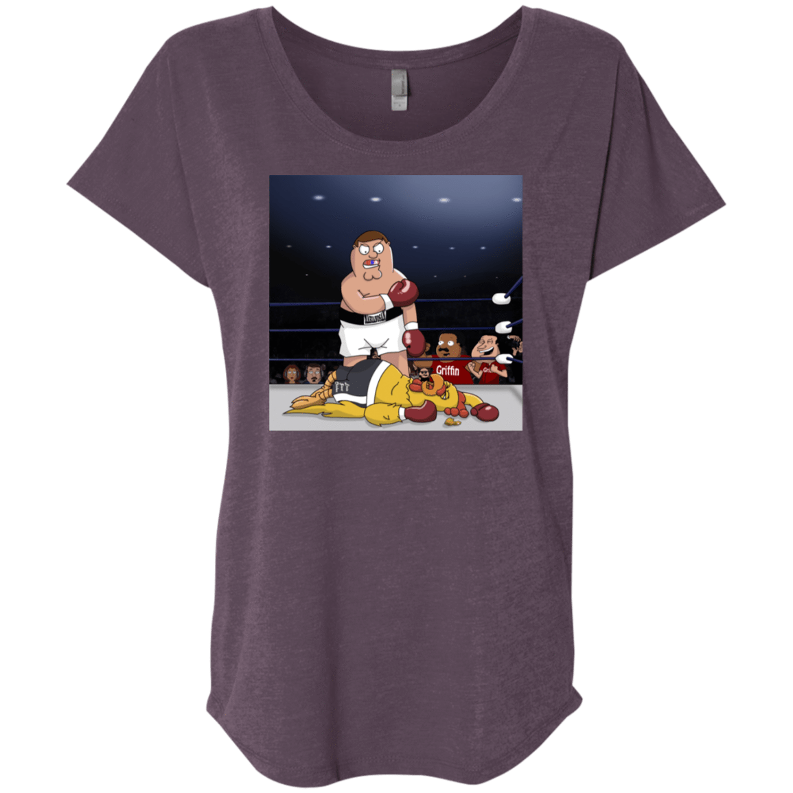 T-Shirts Vintage Purple / X-Small Peter vs Giant Chicken Triblend Dolman Sleeve