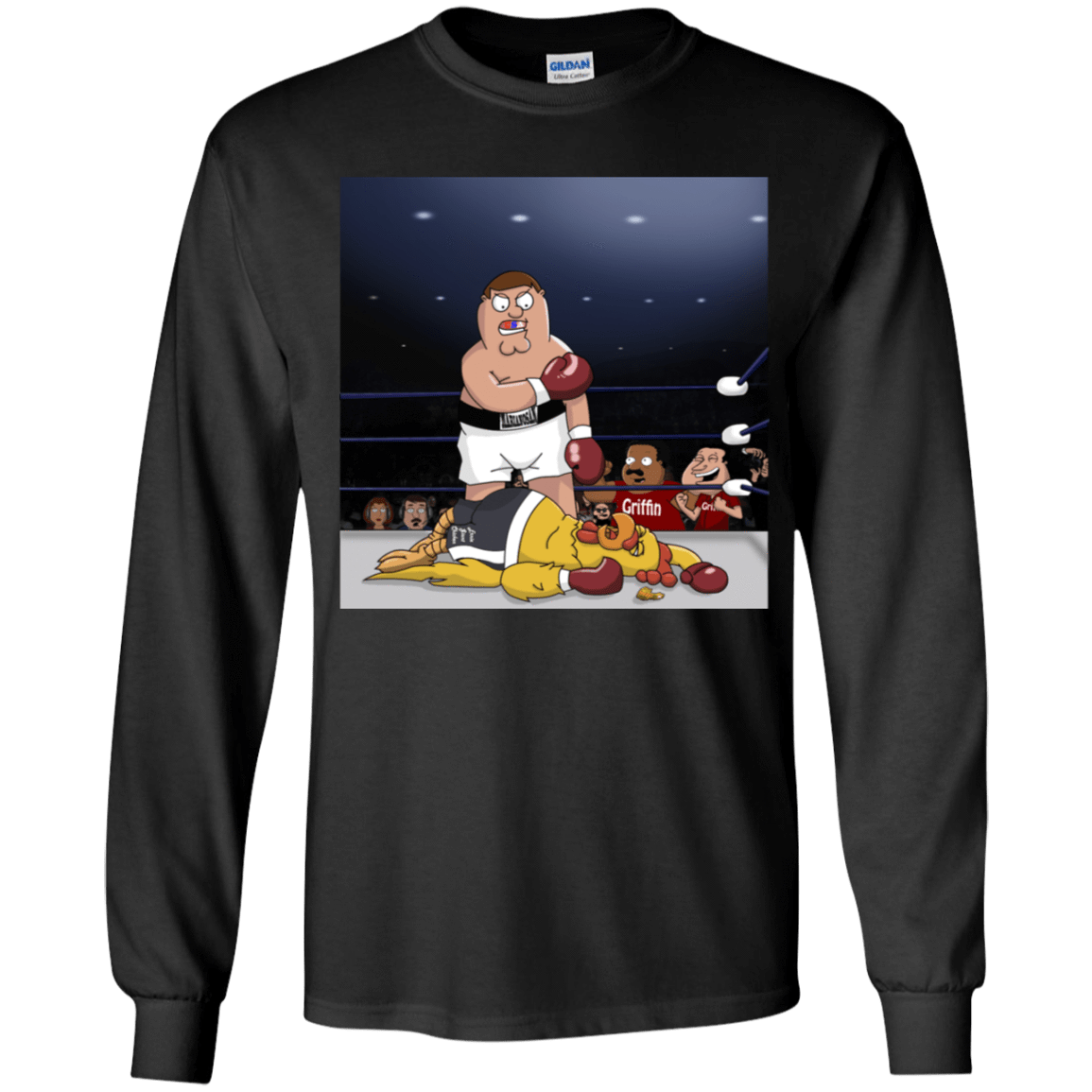 T-Shirts Black / YS Peter vs Giant Chicken Youth Long Sleeve T-Shirt