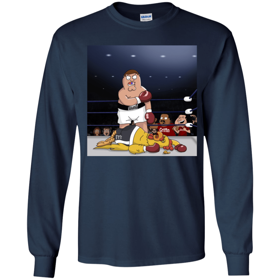 T-Shirts Navy / YS Peter vs Giant Chicken Youth Long Sleeve T-Shirt