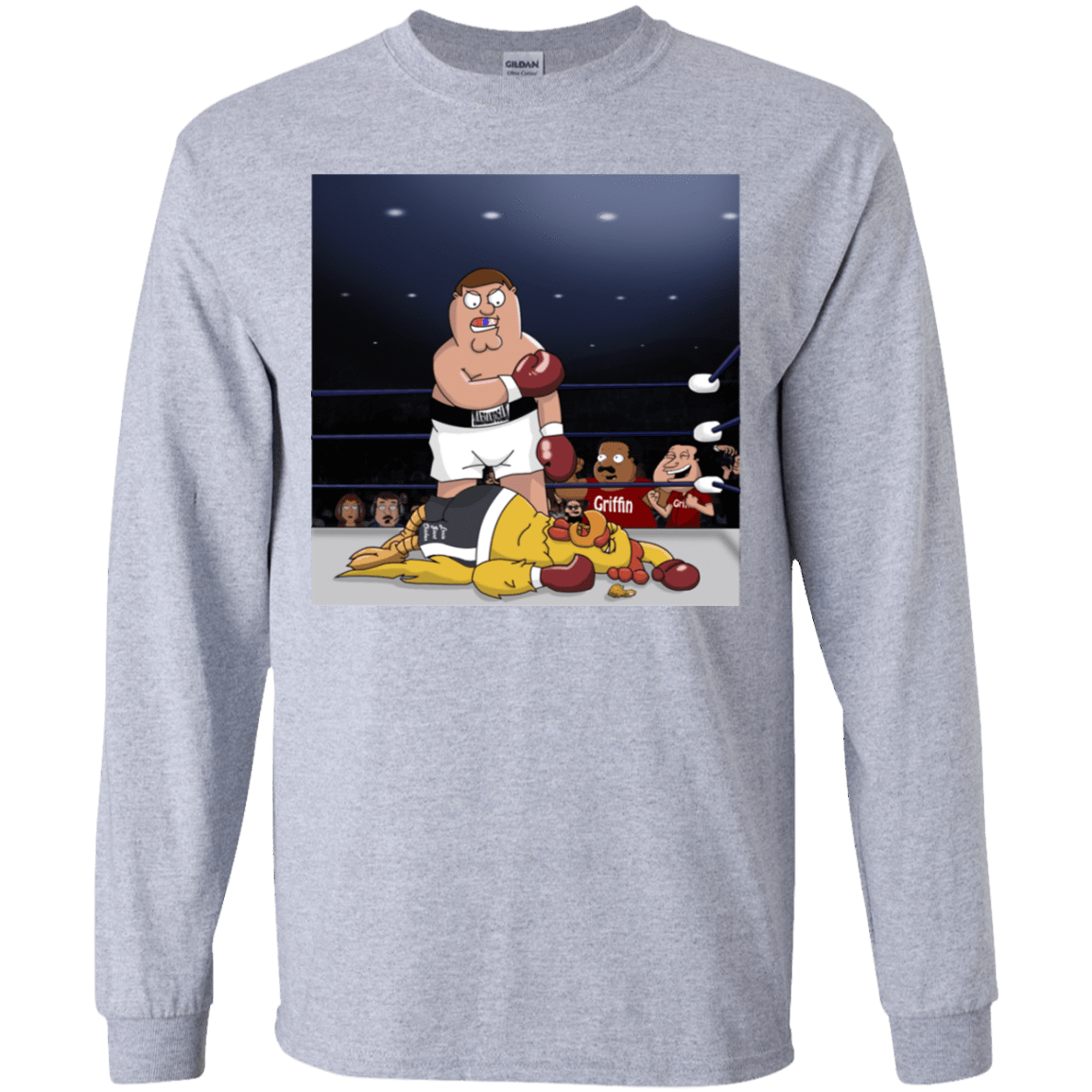 T-Shirts Sport Grey / YS Peter vs Giant Chicken Youth Long Sleeve T-Shirt