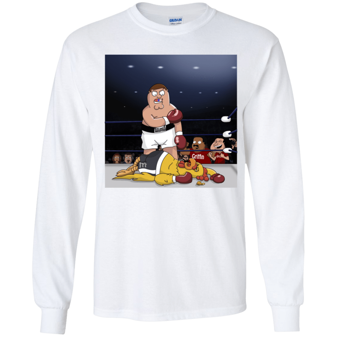 T-Shirts White / YS Peter vs Giant Chicken Youth Long Sleeve T-Shirt