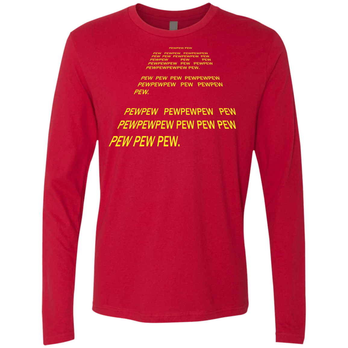 T-Shirts Red / S Pew Pew Pew Men's Premium Long Sleeve