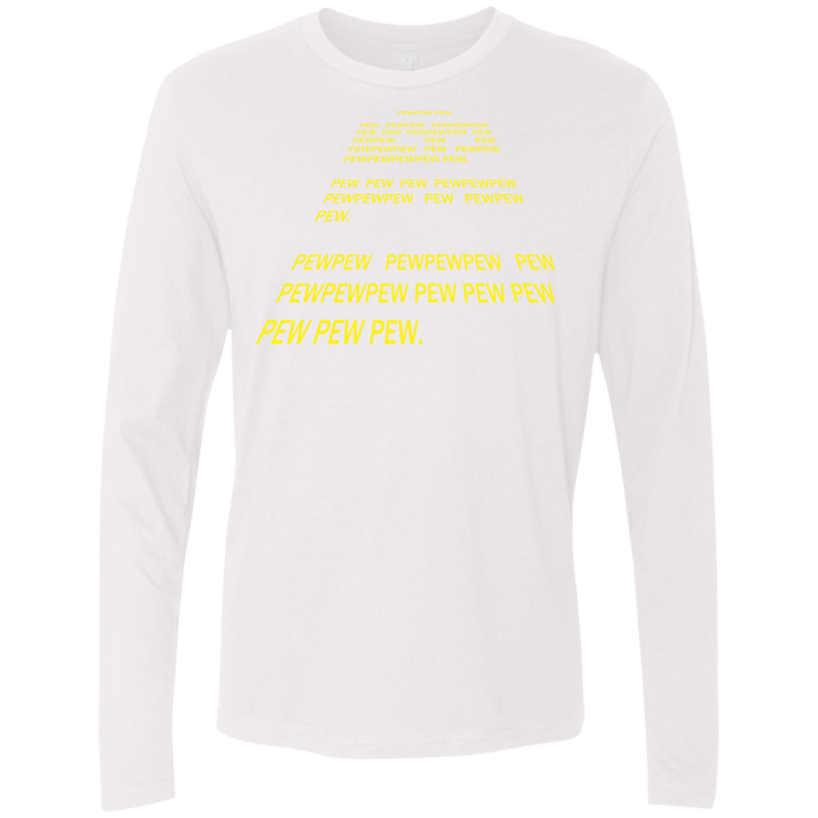 T-Shirts White / S Pew Pew Pew Men's Premium Long Sleeve