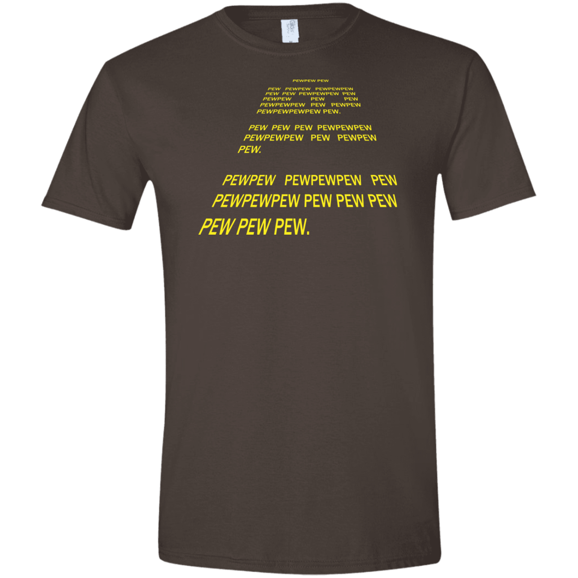 T-Shirts Dark Chocolate / S Pew Pew Pew Men's Semi-Fitted Softstyle