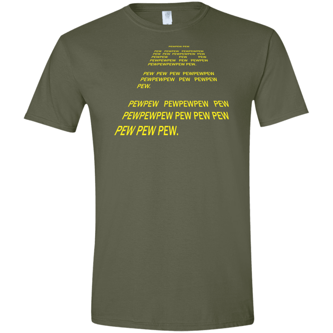T-Shirts Military Green / S Pew Pew Pew Men's Semi-Fitted Softstyle
