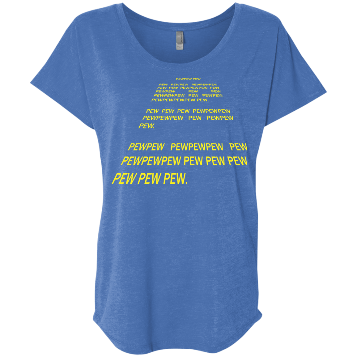 T-Shirts Vintage Royal / X-Small Pew Pew Pew Triblend Dolman Sleeve