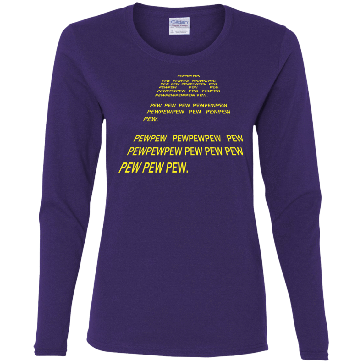 T-Shirts Purple / S Pew Pew Pew Women's Long Sleeve T-Shirt