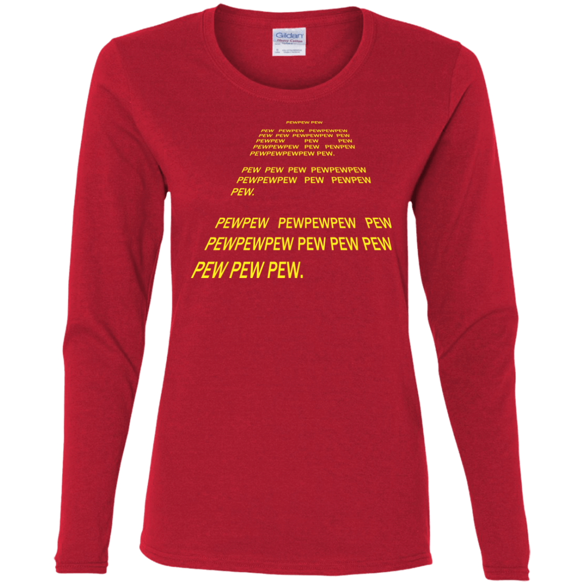 T-Shirts Red / S Pew Pew Pew Women's Long Sleeve T-Shirt