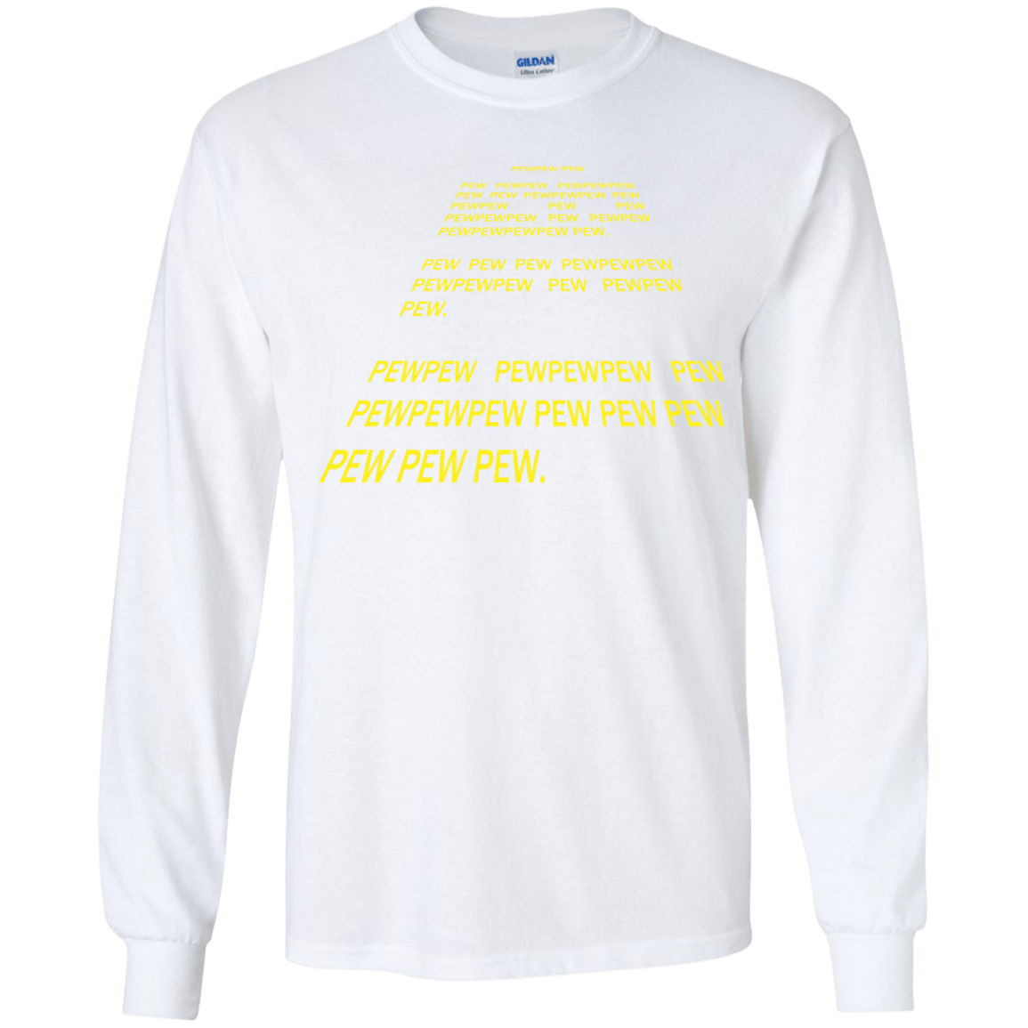 T-Shirts White / YS Pew Pew Pew Youth Long Sleeve T-Shirt