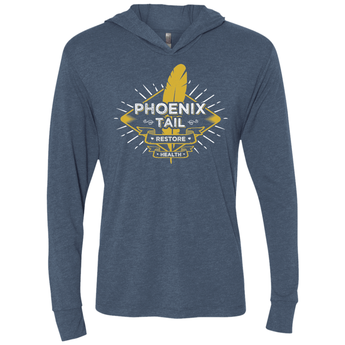 T-Shirts Indigo / X-Small Phoenix Tail Triblend Long Sleeve Hoodie Tee