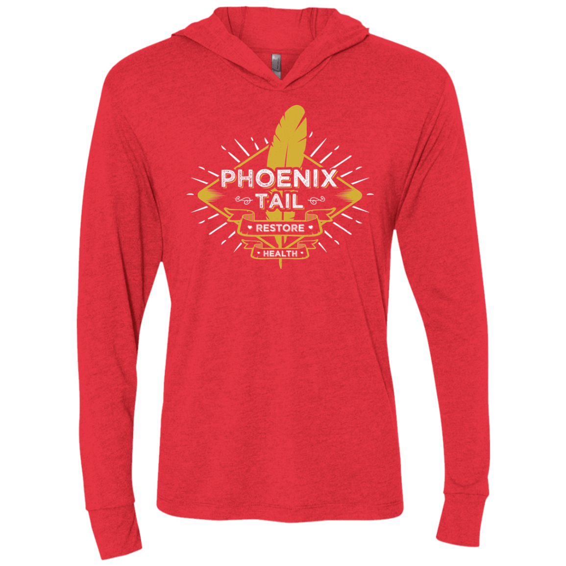 T-Shirts Vintage Red / X-Small Phoenix Tail Triblend Long Sleeve Hoodie Tee