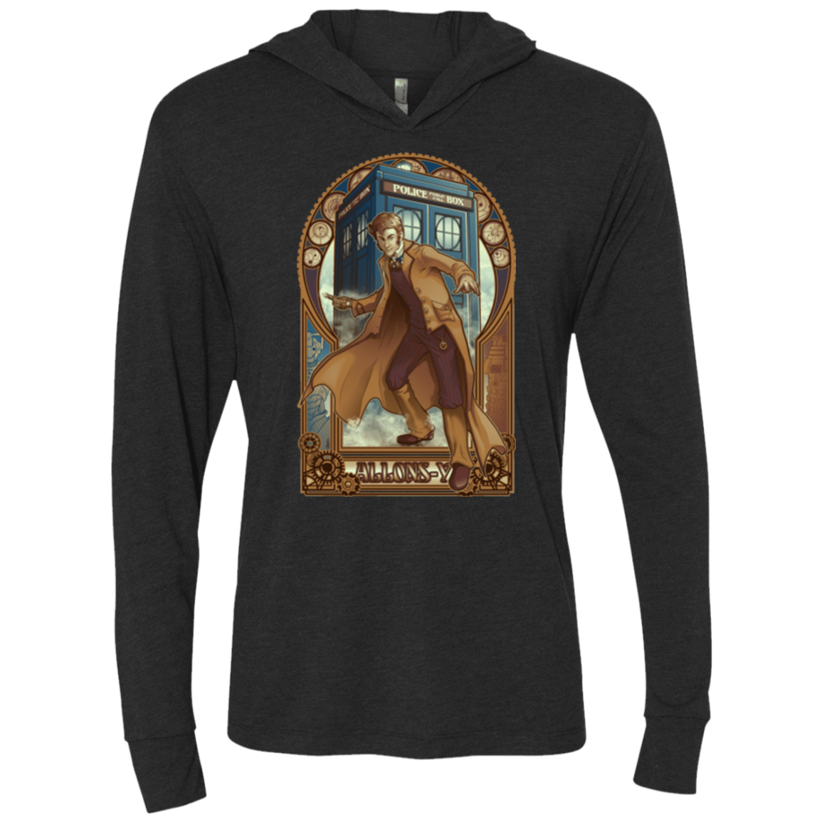 T-Shirts Vintage Black / X-Small Physicker Whom Triblend Long Sleeve Hoodie Tee