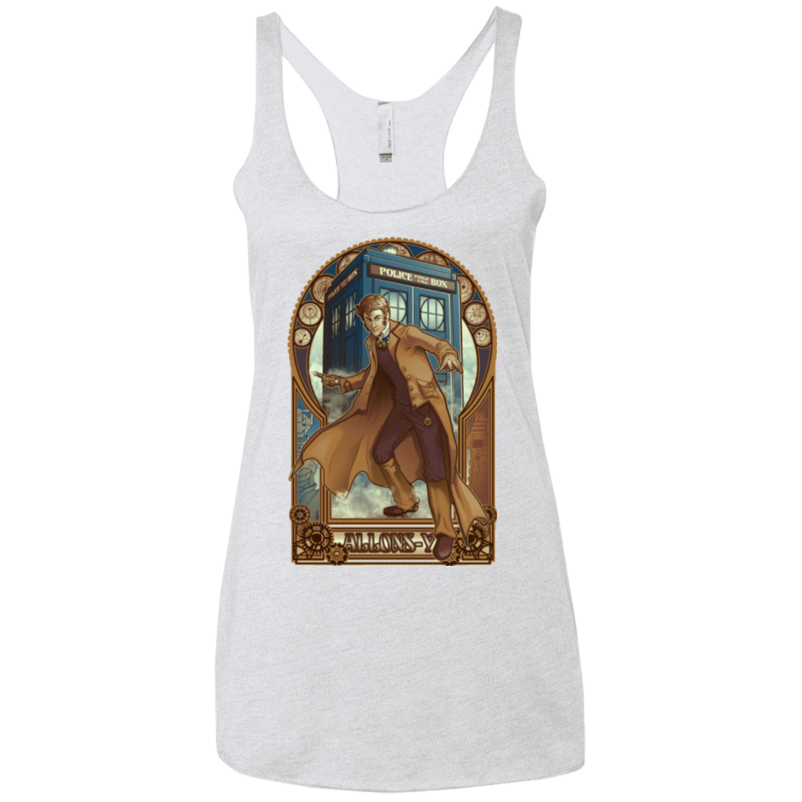 T-Shirts Heather White / X-Small Physicker Whom Women's Triblend Racerback Tank