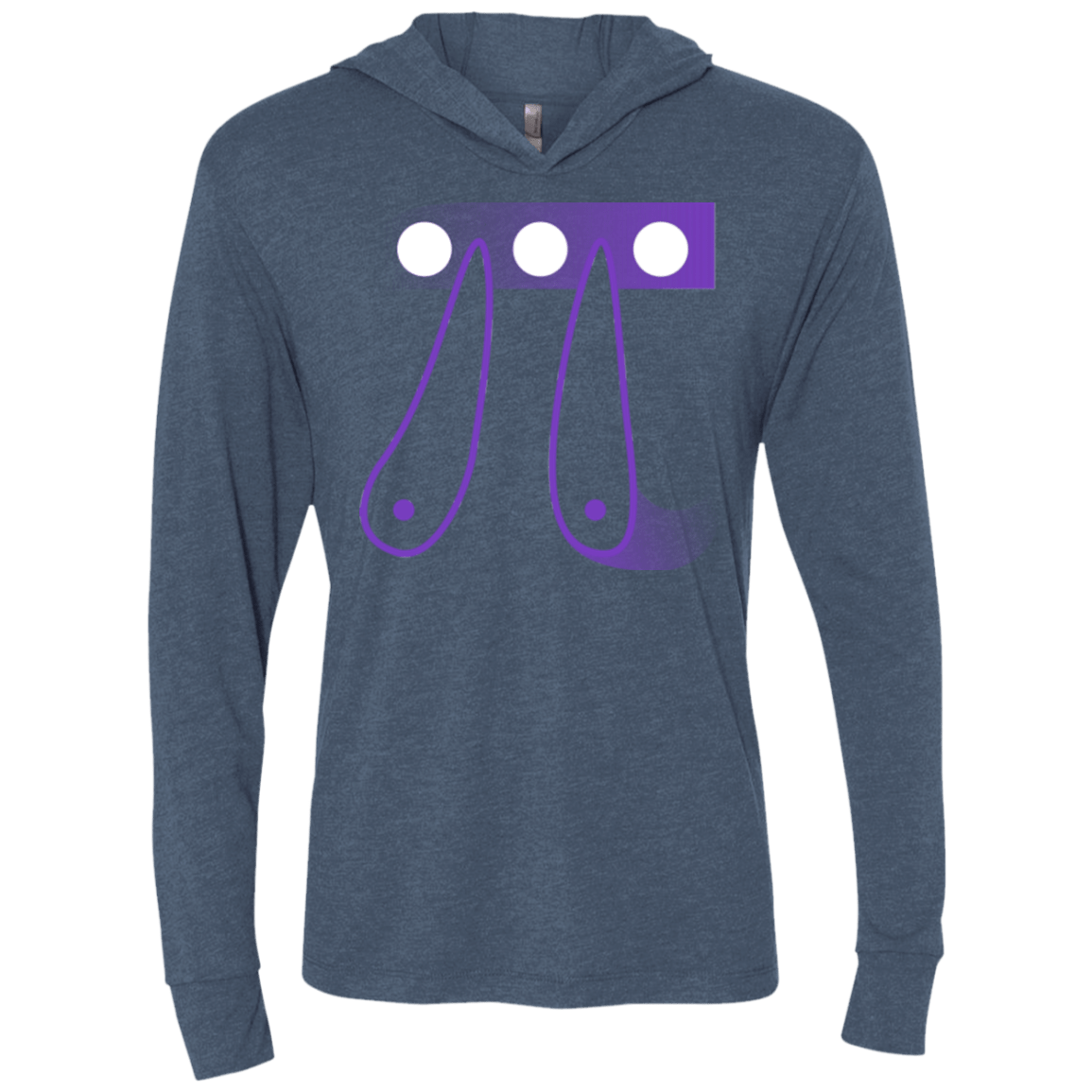 T-Shirts Indigo / X-Small Pi Ball Triblend Long Sleeve Hoodie Tee