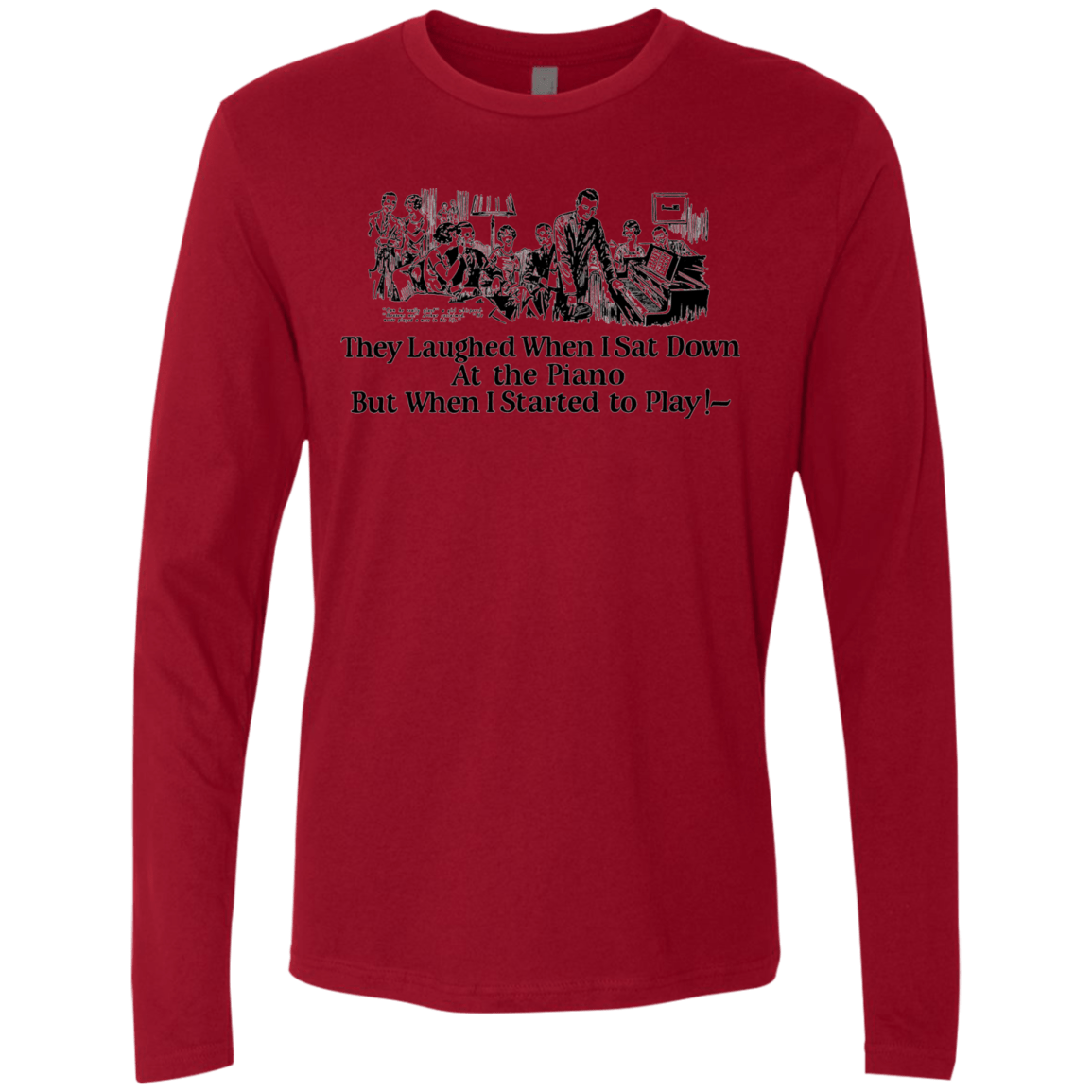 T-Shirts Cardinal / Small Piano Men's Premium Long Sleeve