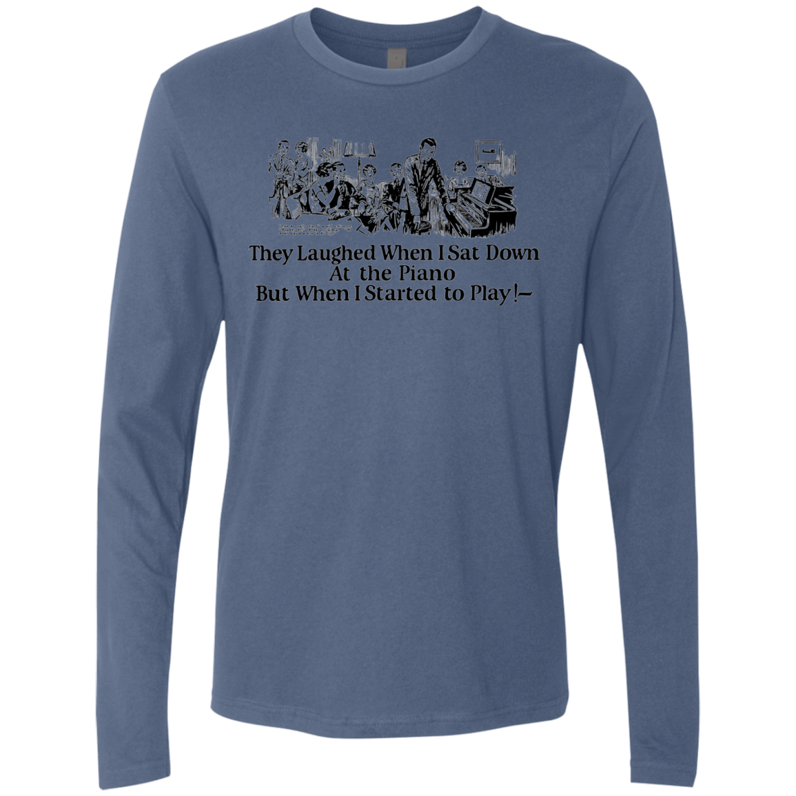 T-Shirts Indigo / Small Piano Men's Premium Long Sleeve