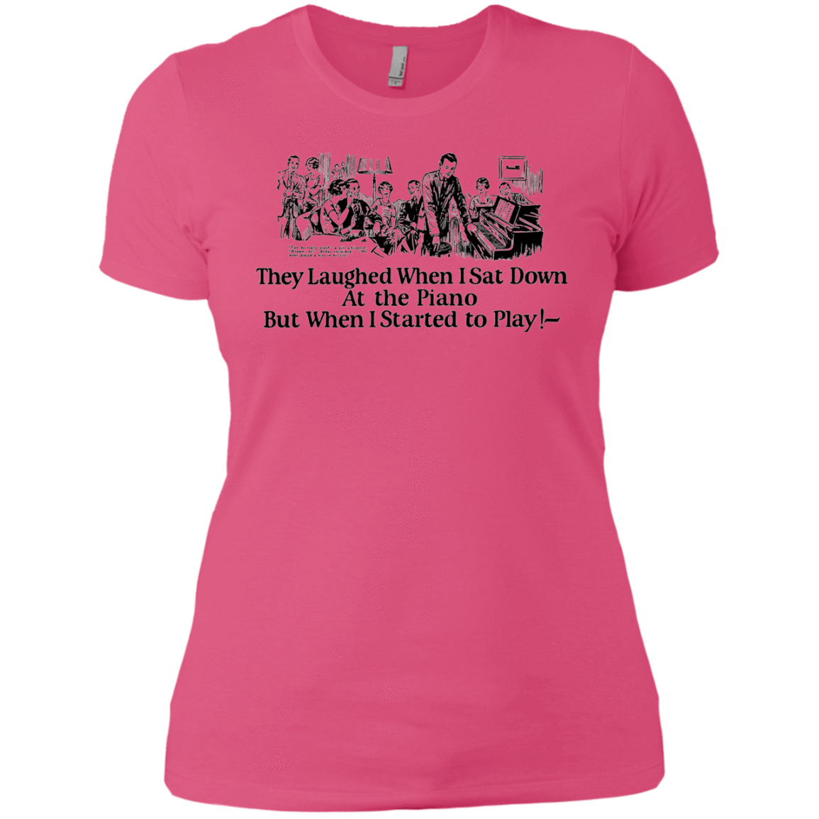 T-Shirts Hot Pink / X-Small Piano Women's Premium T-Shirt