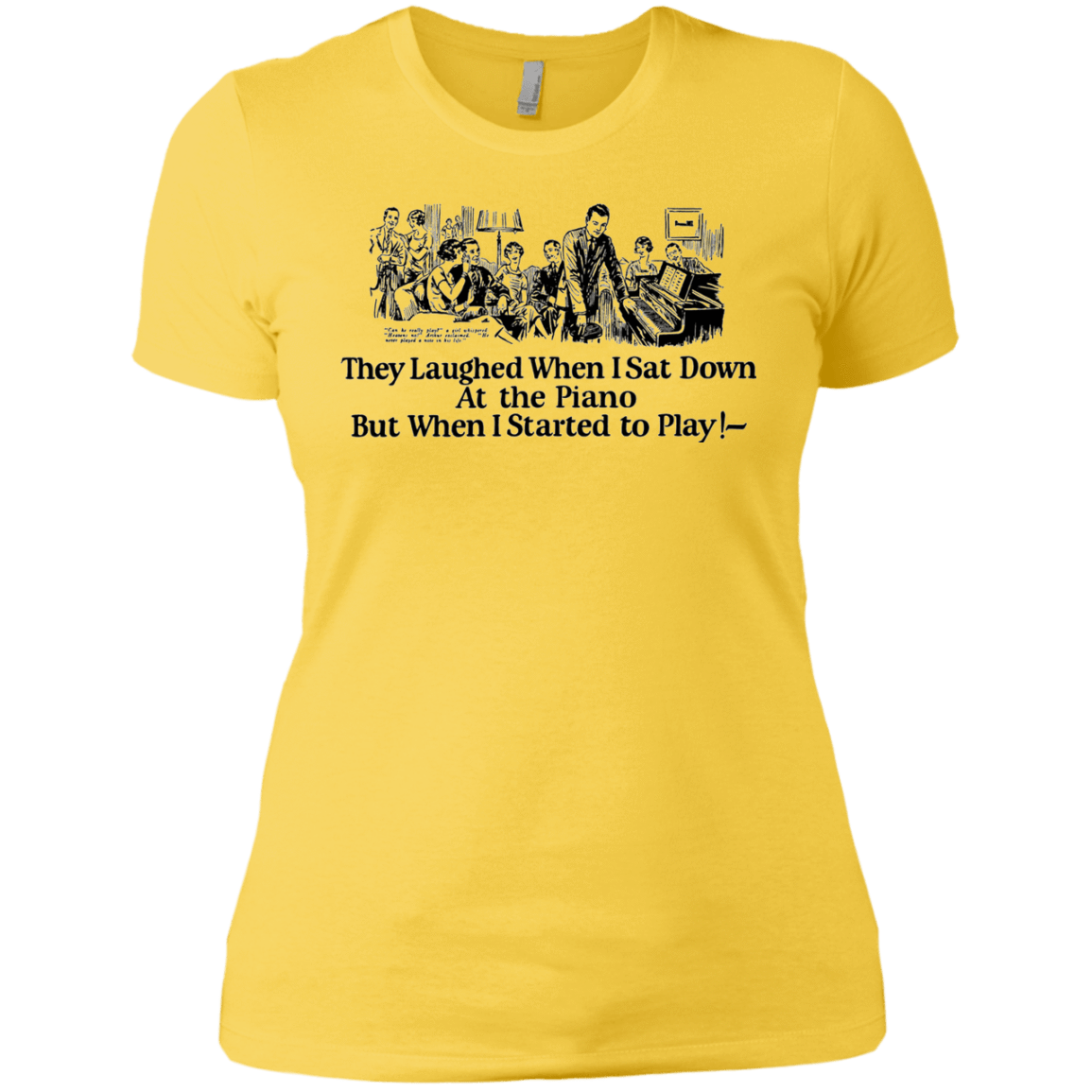 T-Shirts Vibrant Yellow / X-Small Piano Women's Premium T-Shirt