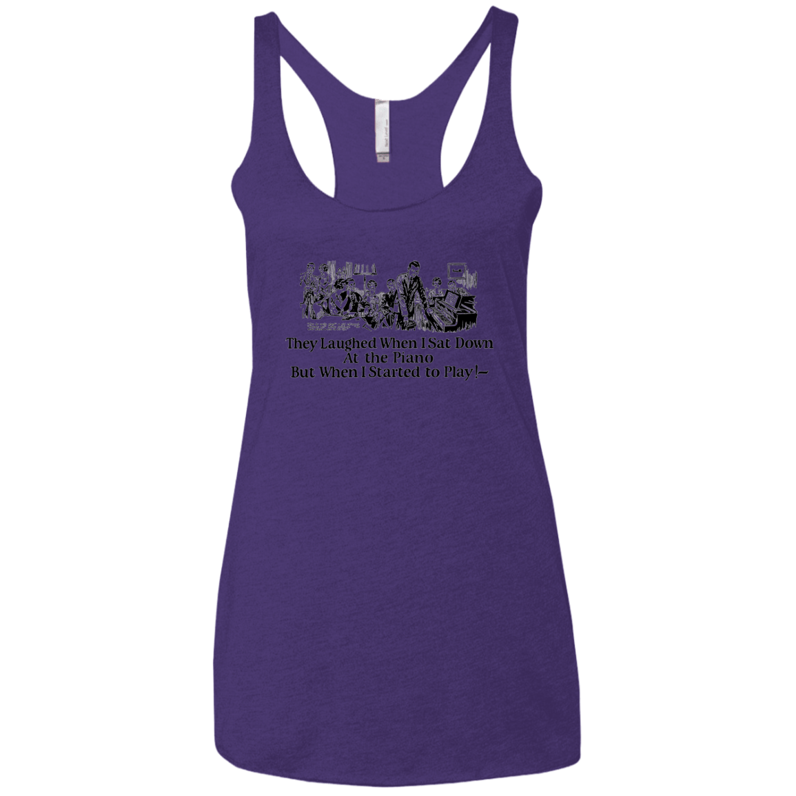 T-Shirts Purple Rush / X-Small Piano Women's Triblend Racerback Tank