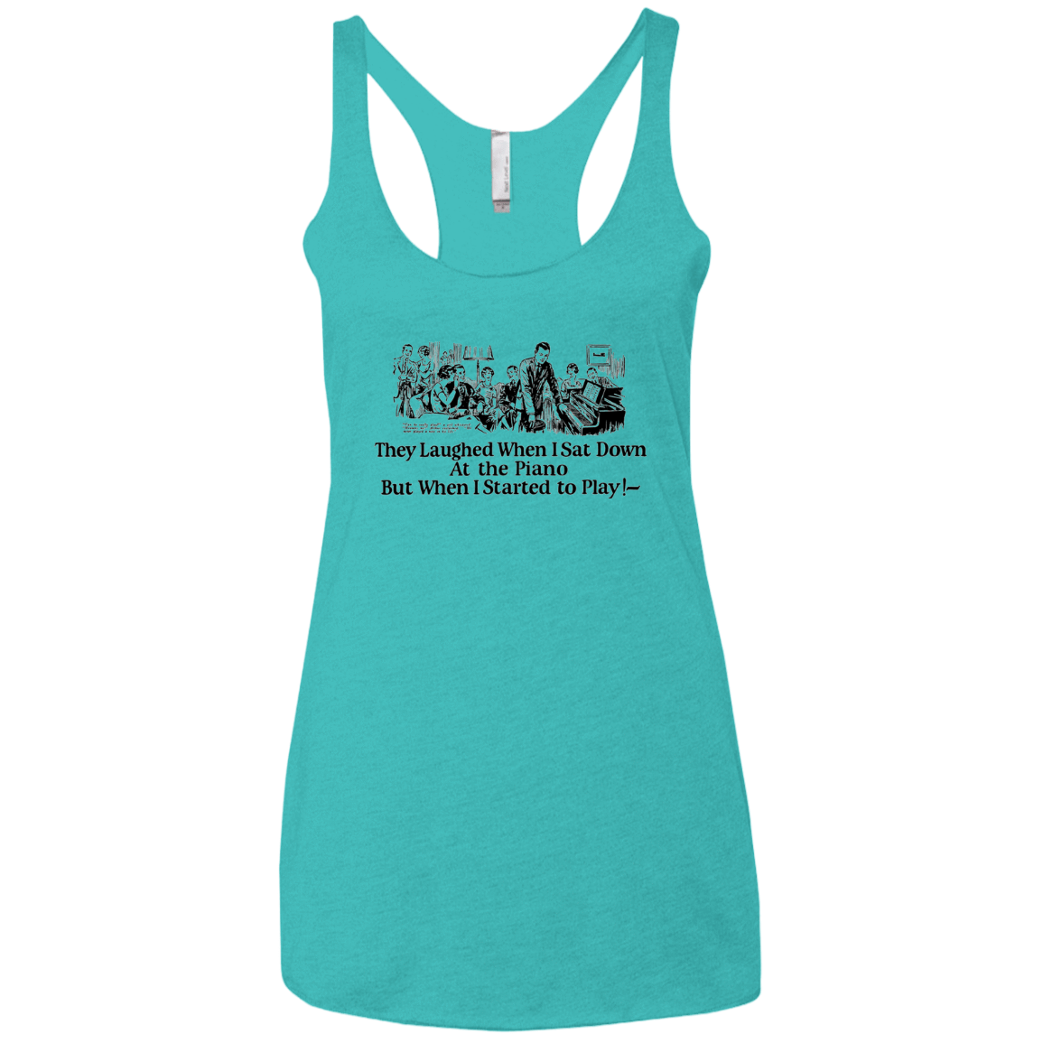 T-Shirts Tahiti Blue / X-Small Piano Women's Triblend Racerback Tank