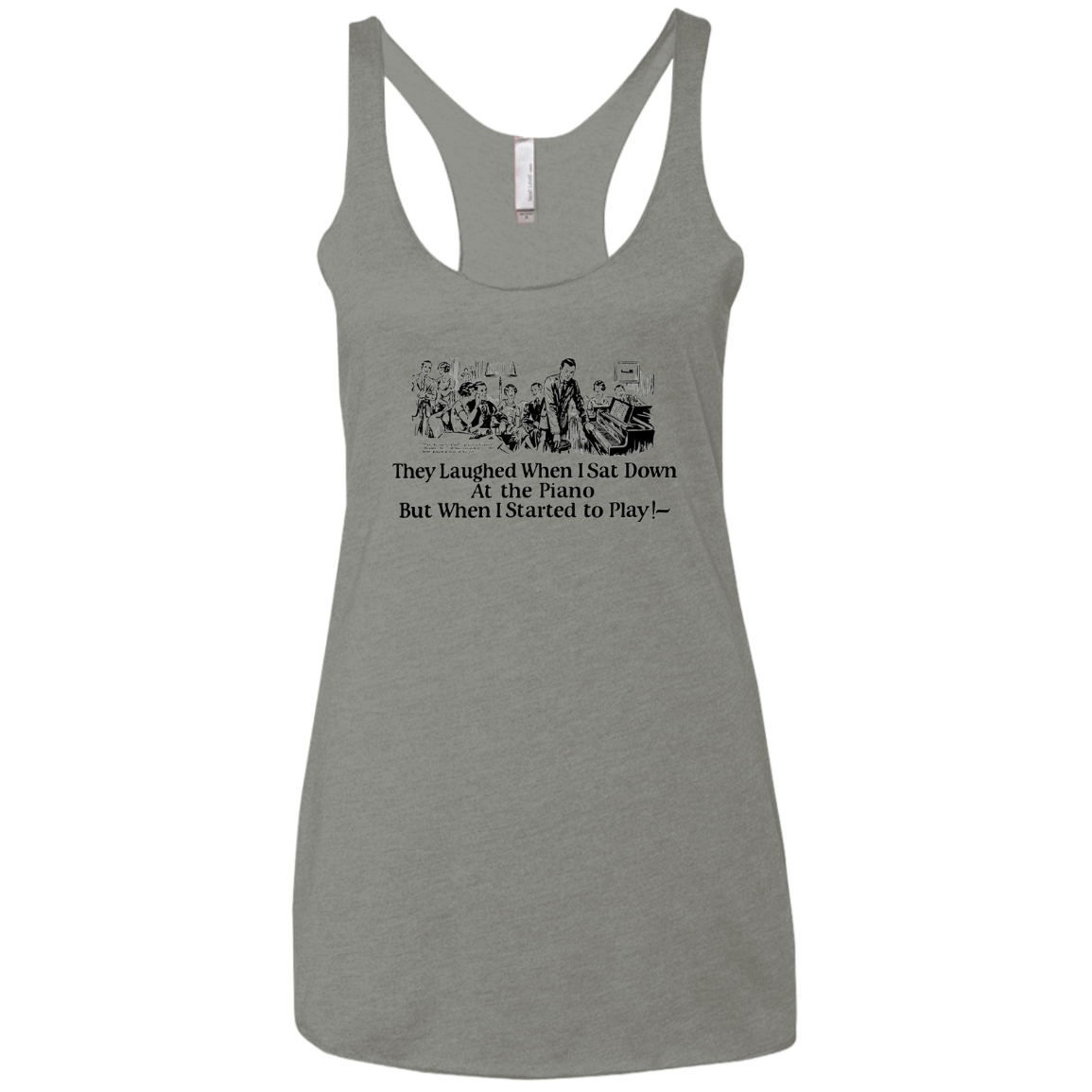 T-Shirts Venetian Grey / X-Small Piano Women's Triblend Racerback Tank