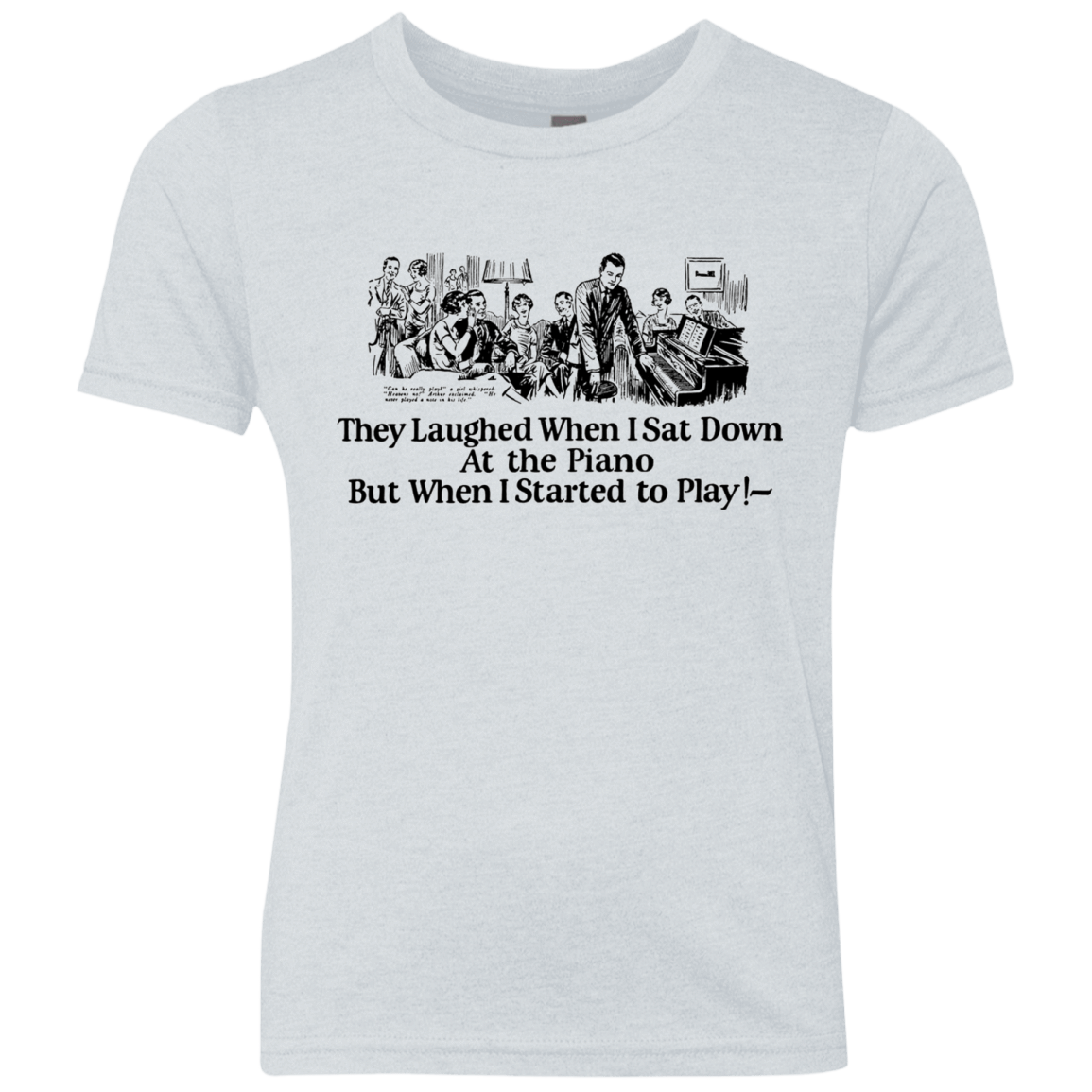 T-Shirts Heather White / YXS Piano Youth Triblend T-Shirt
