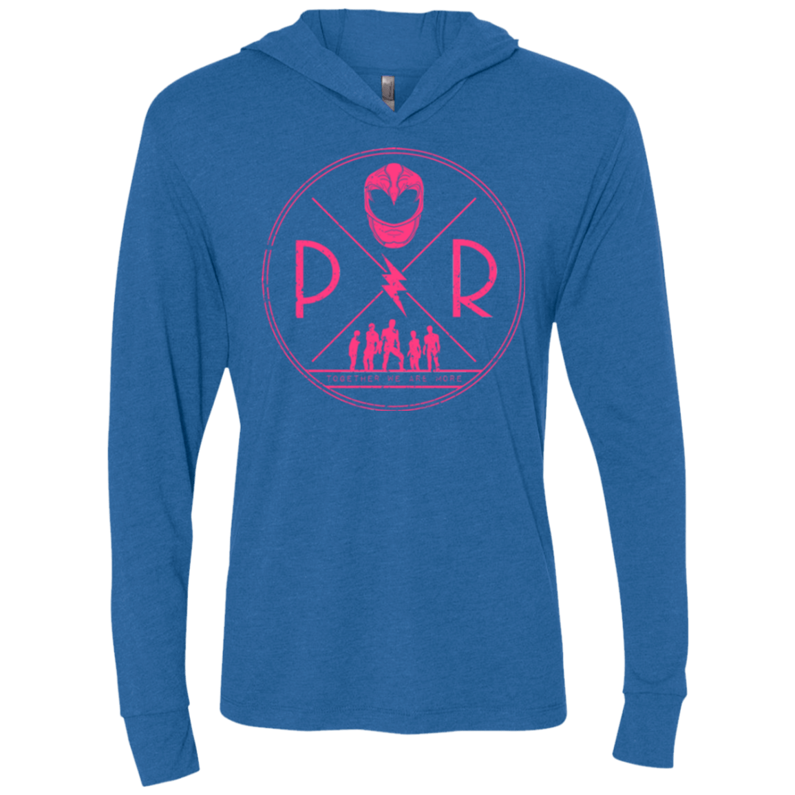 T-Shirts Vintage Royal / X-Small Pink Power Triblend Long Sleeve Hoodie Tee