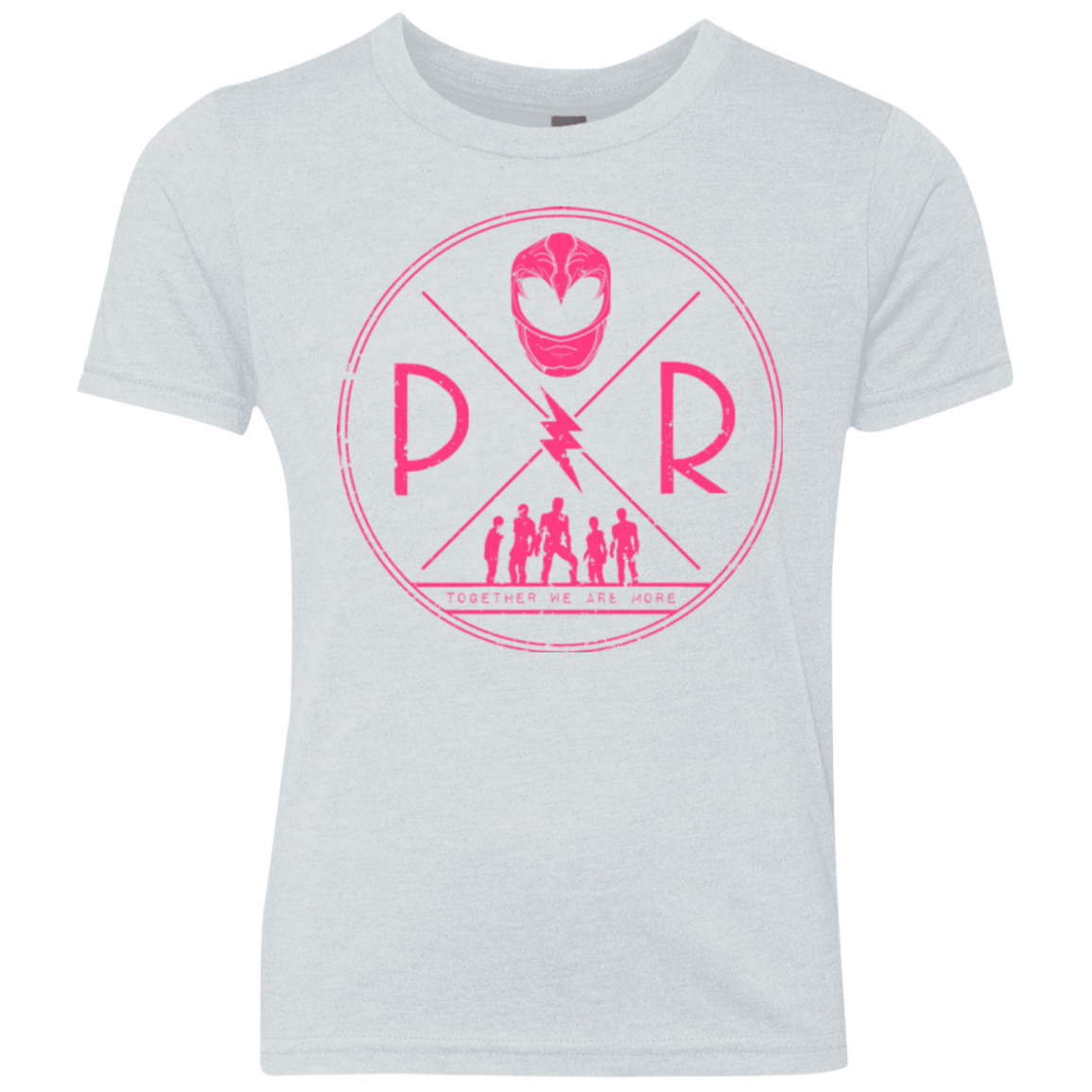 T-Shirts Heather White / YXS Pink Power Youth Triblend T-Shirt