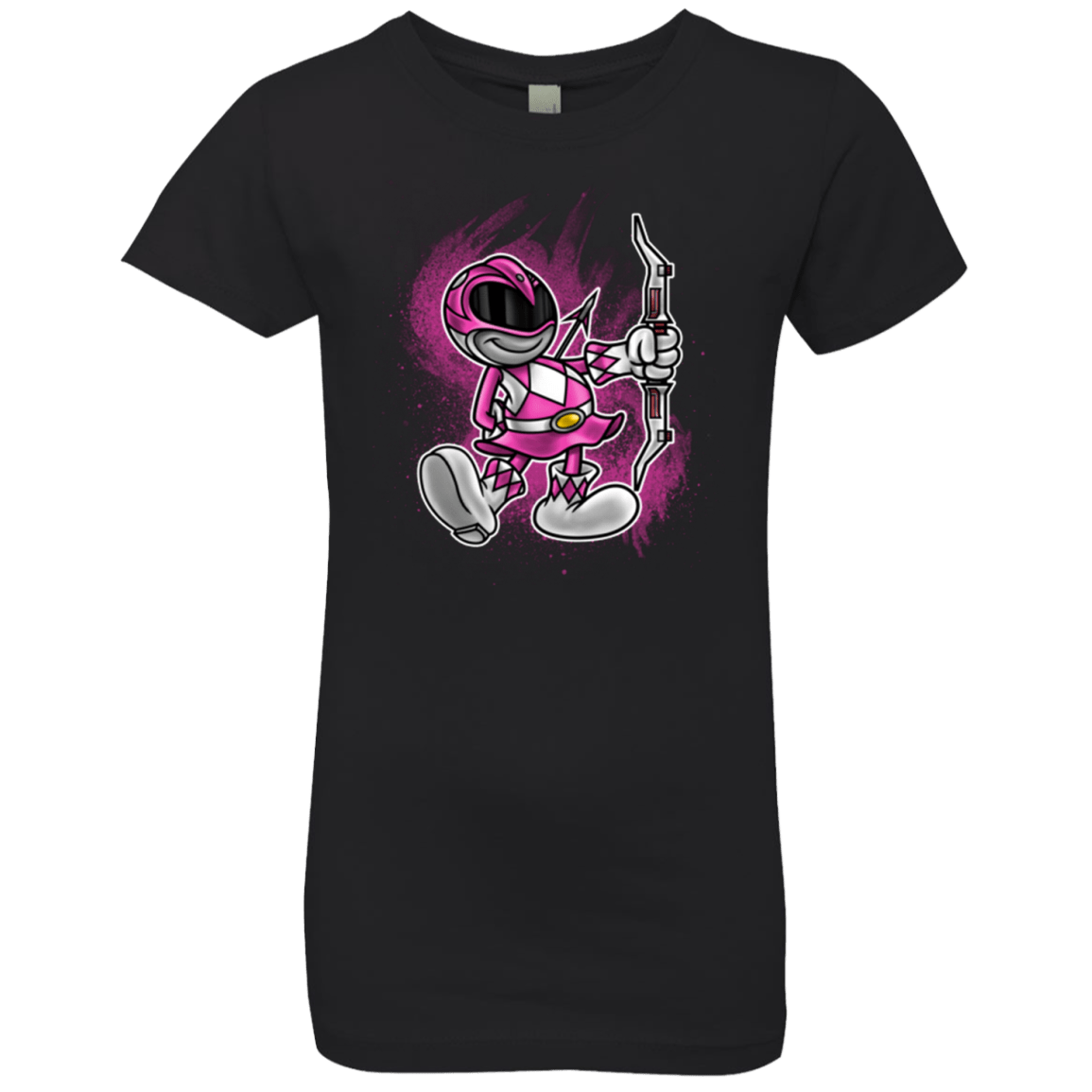 T-Shirts Black / YXS Pink Ranger Artwork Girls Premium T-Shirt
