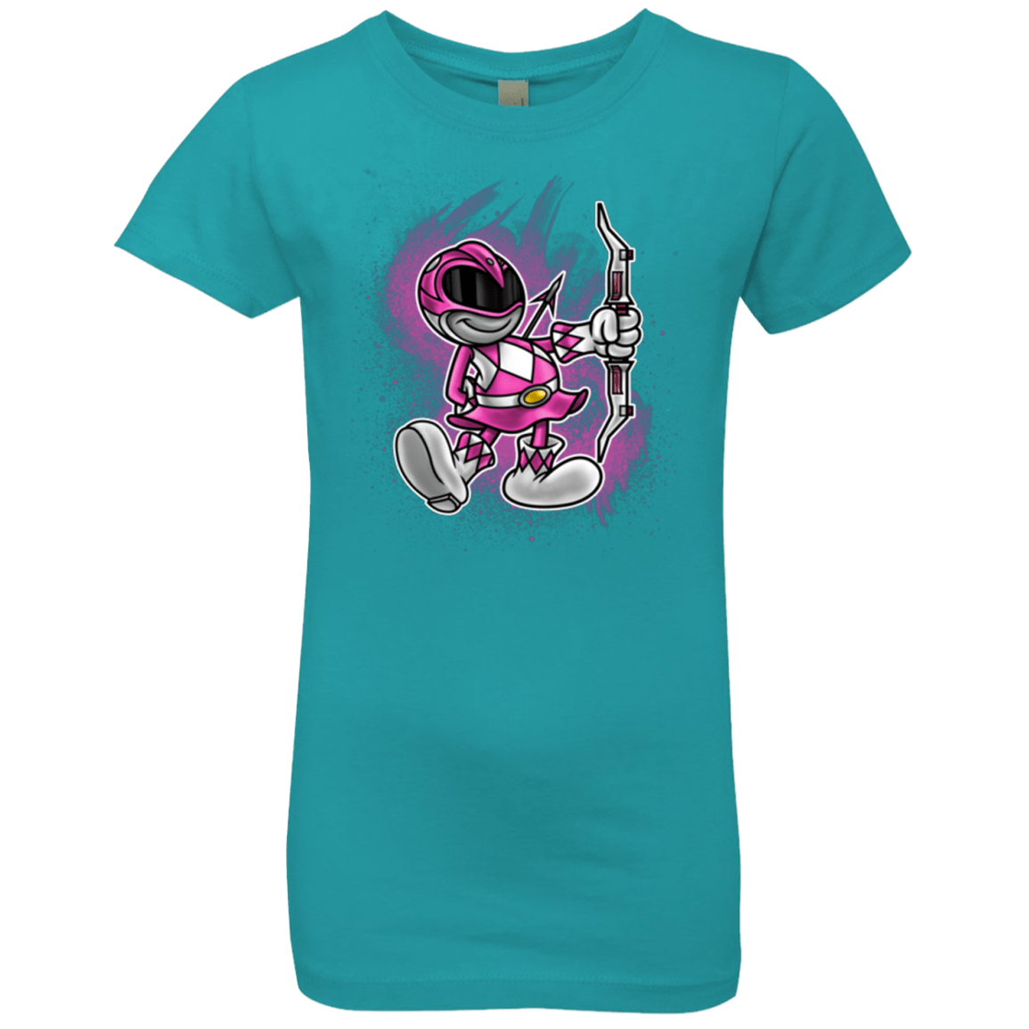 T-Shirts Tahiti Blue / YXS Pink Ranger Artwork Girls Premium T-Shirt