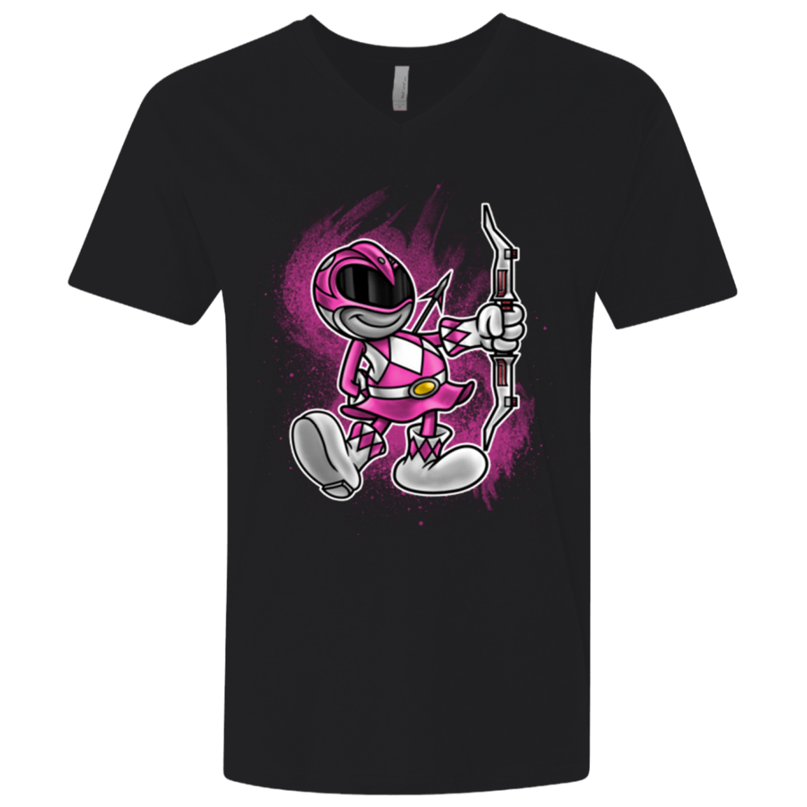 T-Shirts Black / X-Small Pink Ranger Artwork Men's Premium V-Neck