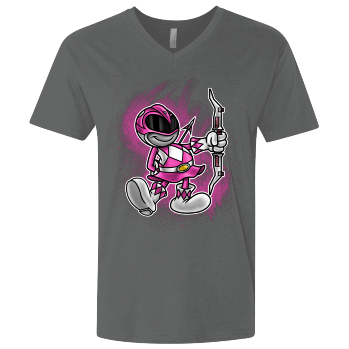 T-Shirts Heavy Metal / X-Small Pink Ranger Artwork Men's Premium V-Neck