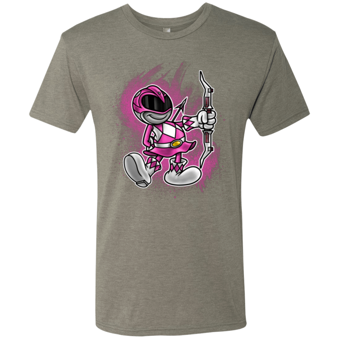 T-Shirts Venetian Grey / Small Pink Ranger Artwork Men's Triblend T-Shirt