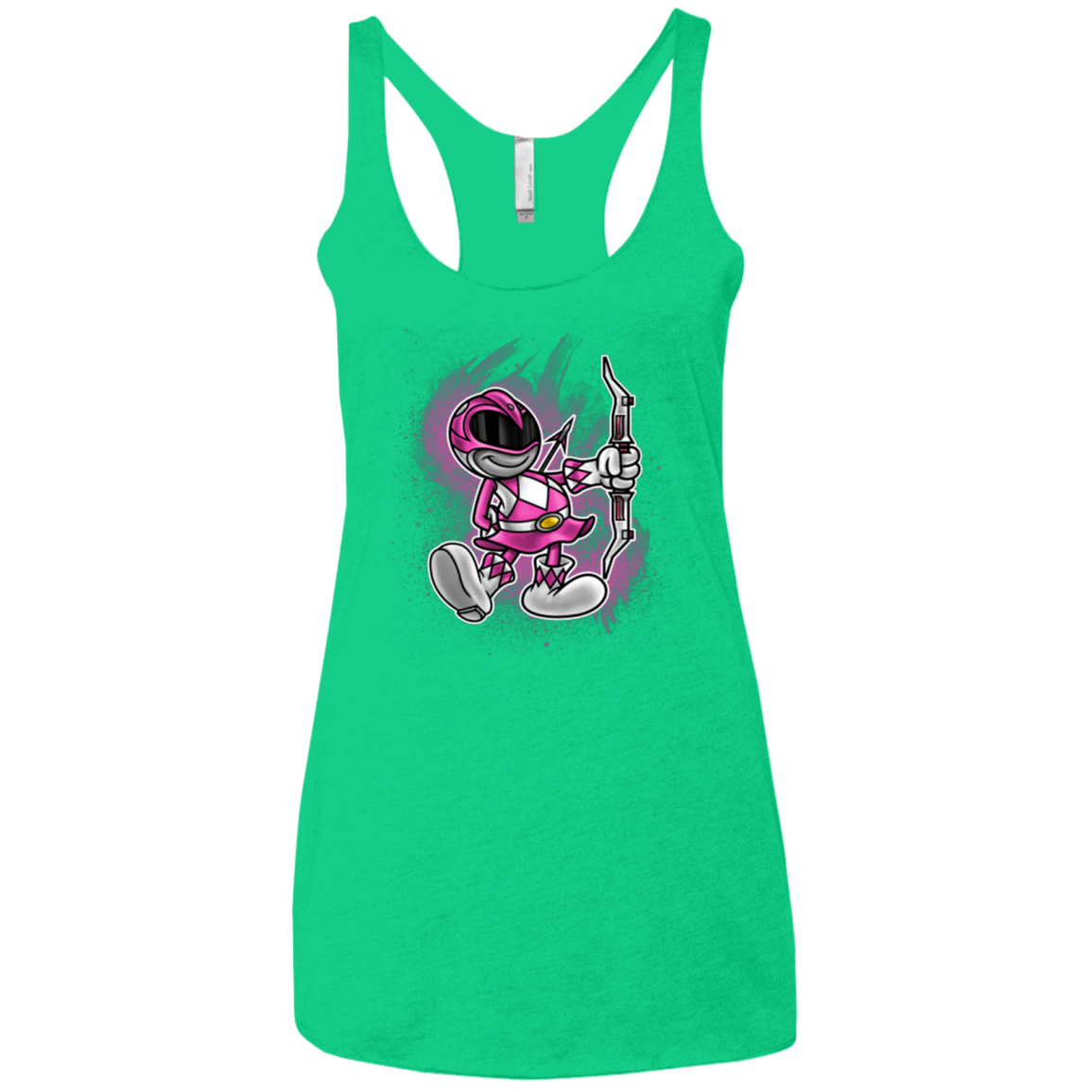 T-Shirts Envy / X-Small Pink Ranger Artwork Women's Triblend Racerback Tank