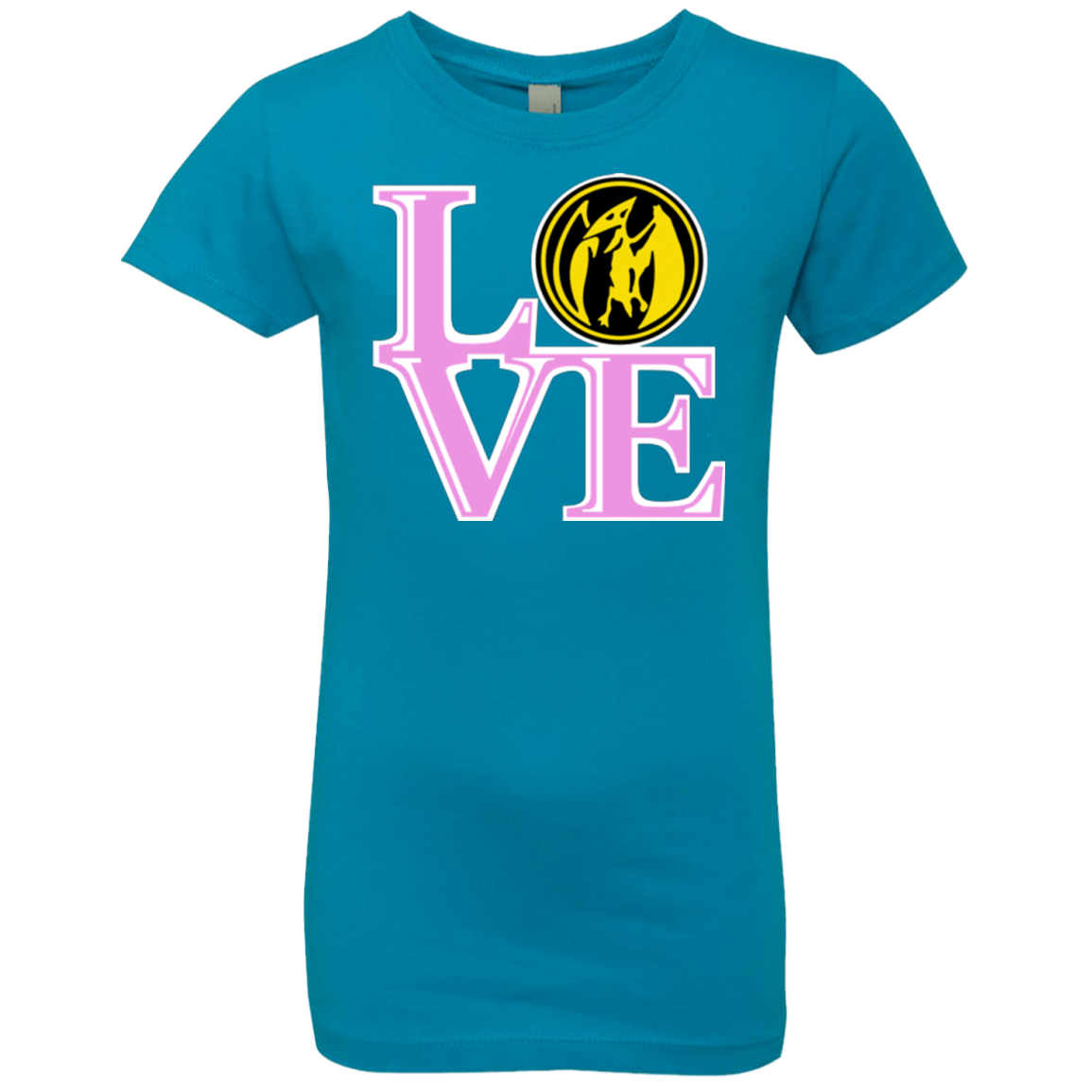 T-Shirts Turquoise / YXS Pink Ranger LOVE Girls Premium T-Shirt