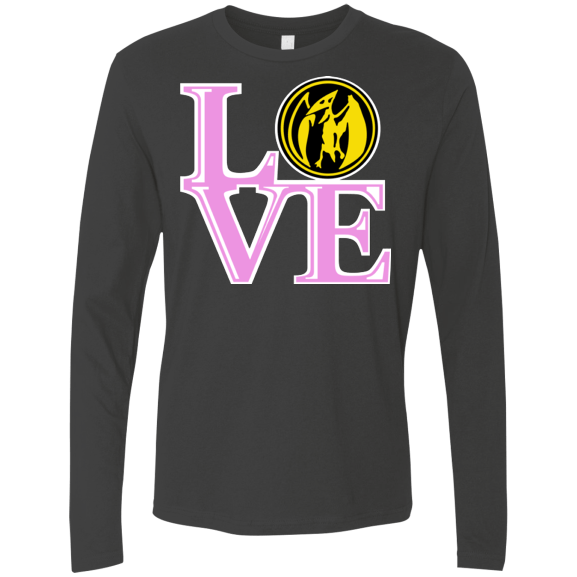 T-Shirts Heavy Metal / Small Pink Ranger LOVE Men's Premium Long Sleeve