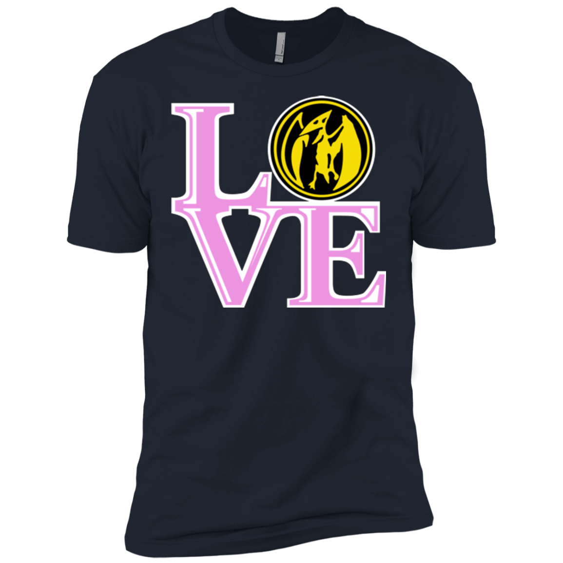 T-Shirts Midnight Navy / X-Small Pink Ranger LOVE Men's Premium T-Shirt