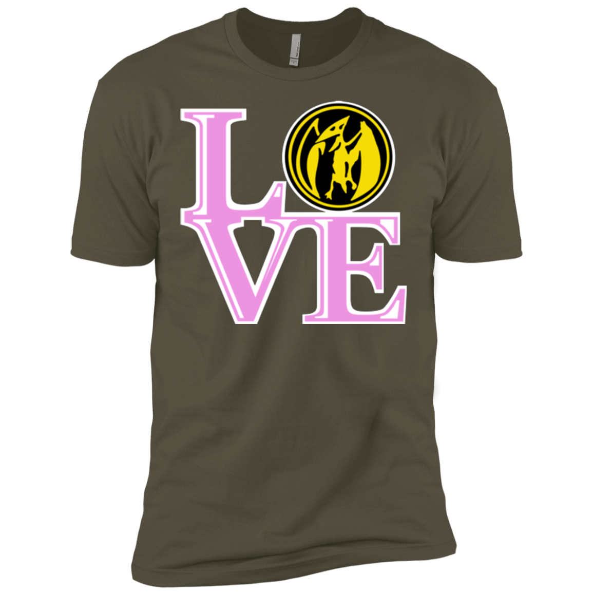 T-Shirts Military Green / X-Small Pink Ranger LOVE Men's Premium T-Shirt