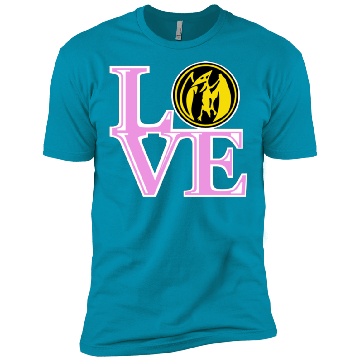 T-Shirts Turquoise / X-Small Pink Ranger LOVE Men's Premium T-Shirt