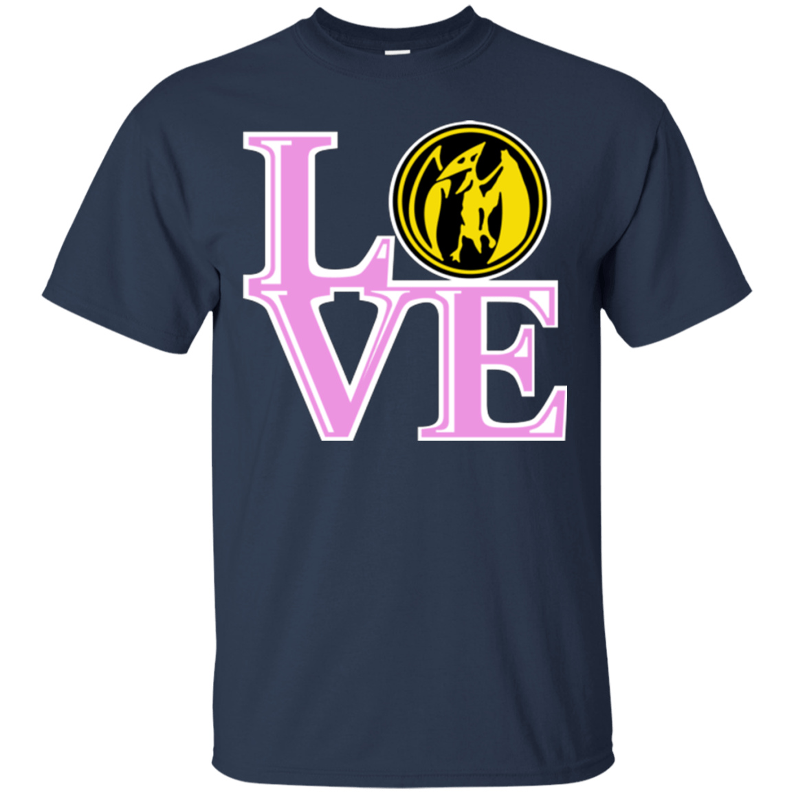 T-Shirts Navy / Small Pink Ranger LOVE T-Shirt