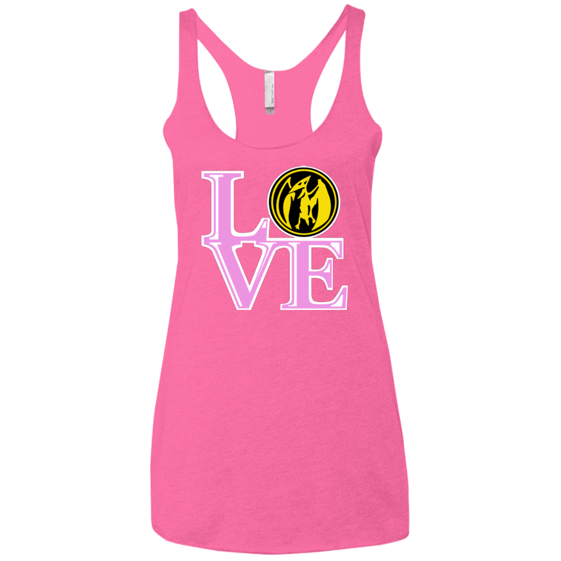T-Shirts Vintage Pink / X-Small Pink Ranger LOVE Women's Triblend Racerback Tank