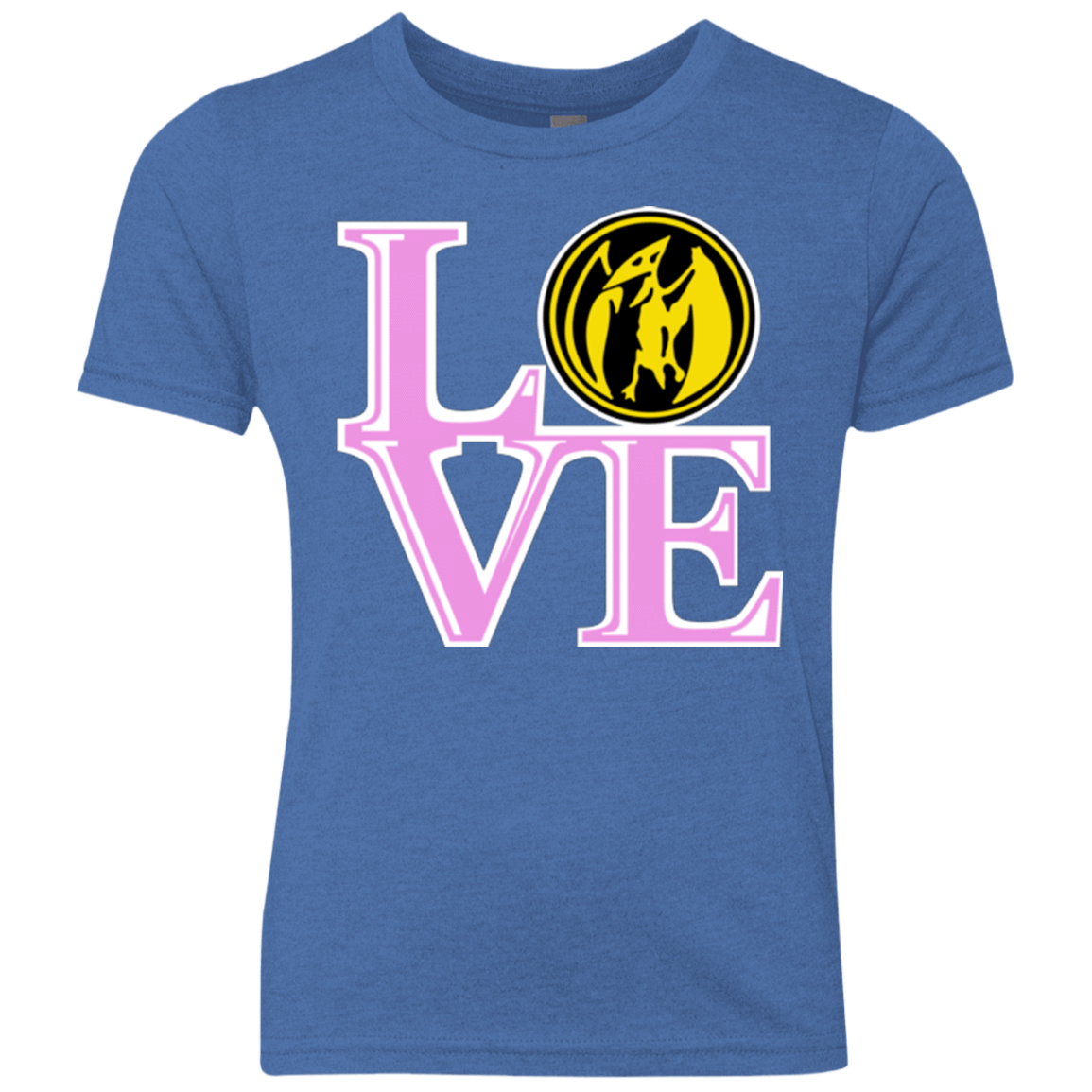 T-Shirts Vintage Royal / YXS Pink Ranger LOVE Youth Triblend T-Shirt