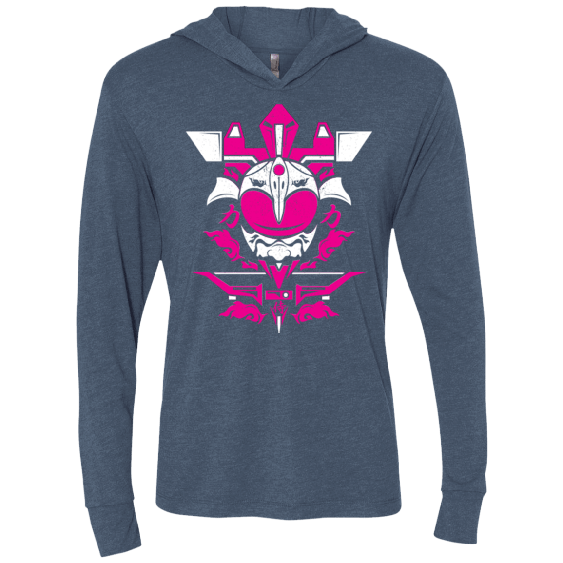 T-Shirts Indigo / X-Small Pink Ranger Triblend Long Sleeve Hoodie Tee