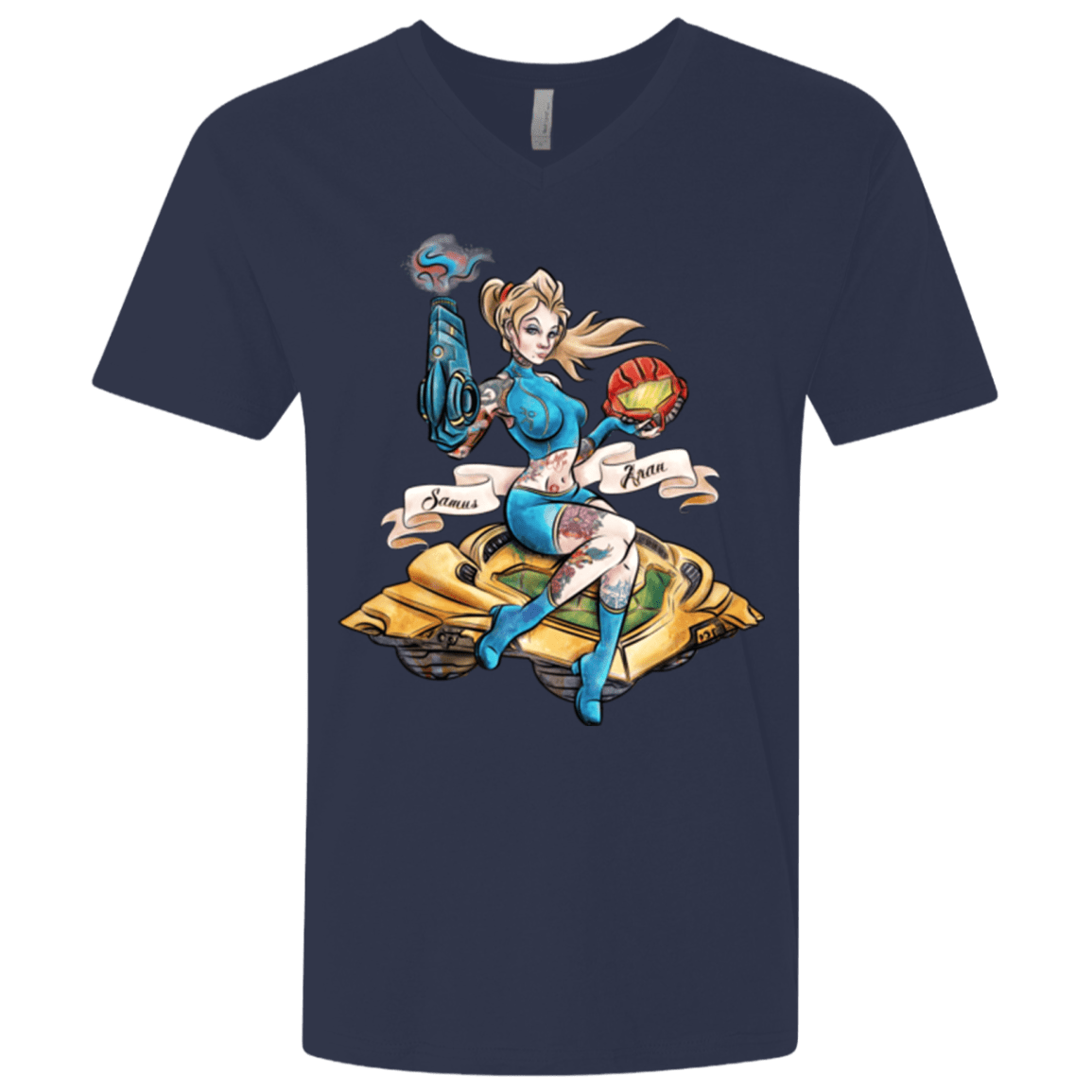 T-Shirts Midnight Navy / X-Small PINUP SAMUS Men's Premium V-Neck