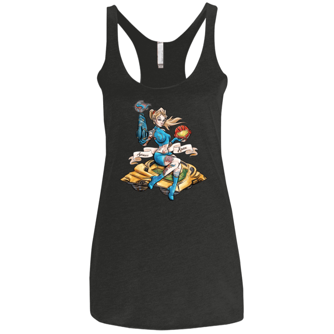 T-Shirts Vintage Black / X-Small PINUP SAMUS Women's Triblend Racerback Tank