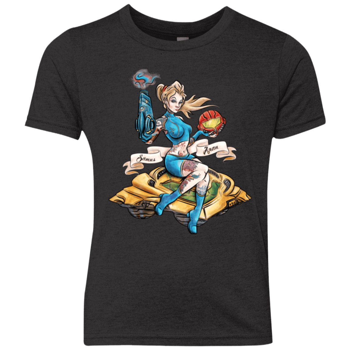 T-Shirts Vintage Black / YXS PINUP SAMUS Youth Triblend T-Shirt