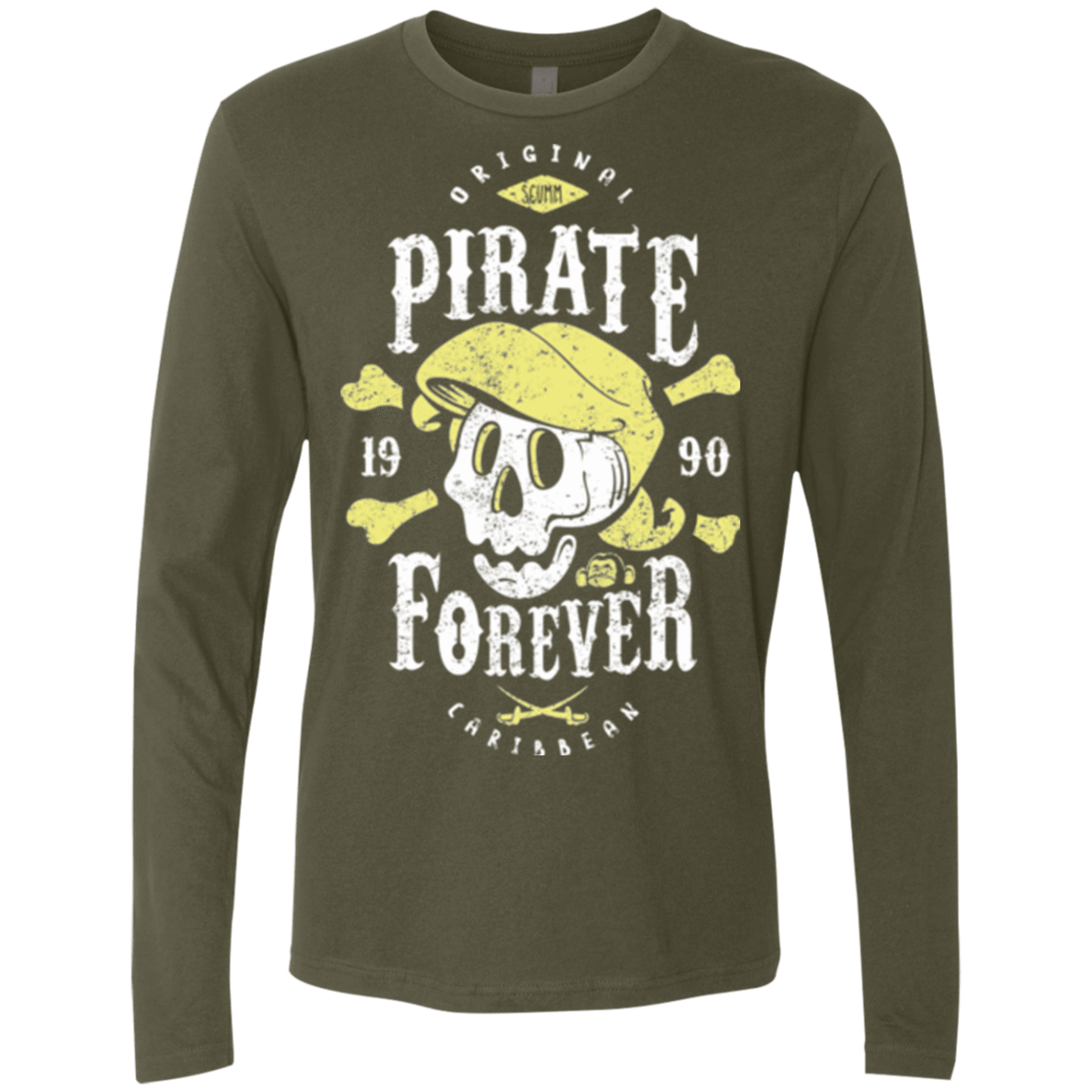 T-Shirts Military Green / Small Pirate Forever Men's Premium Long Sleeve