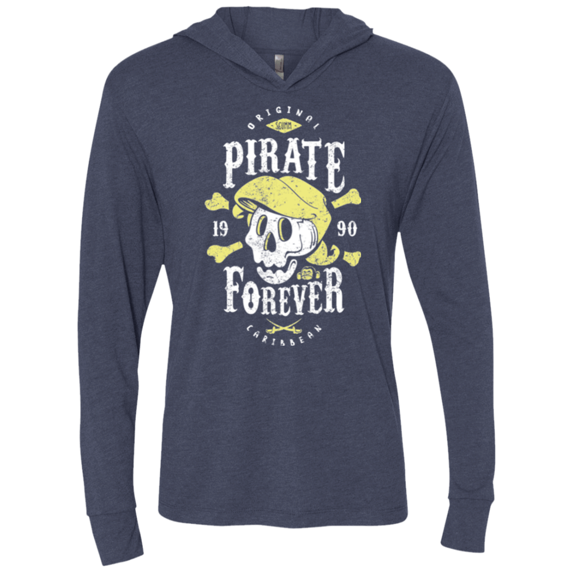 T-Shirts Vintage Navy / X-Small Pirate Forever Triblend Long Sleeve Hoodie Tee